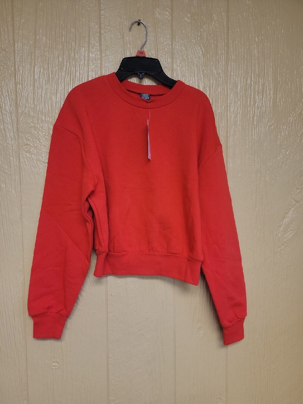 Wild Fables Red Crewneck Cropped Sweatshirt sz XS NWT